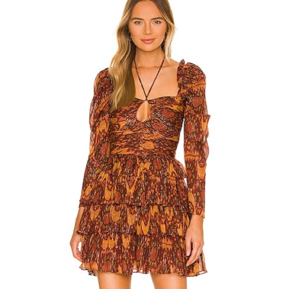 Ulla Johnson Naiya Ruffle Metallic Cotton Blend Dress